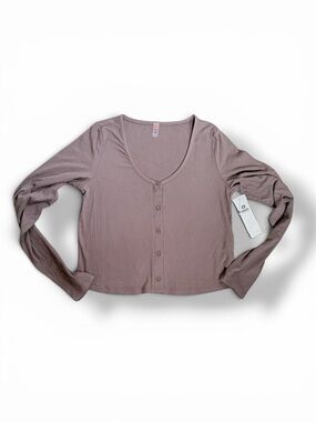 Mocha color Long Sleeve ribbed Top - Mono b